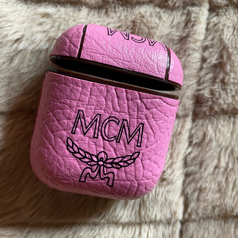 Pink MCM Airpod Case